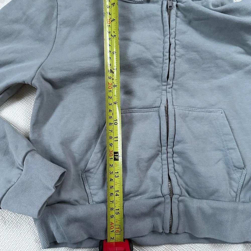 Brandy Melville Cropped Zip Hoodie - Blueish Gray - Picture 6 of 8